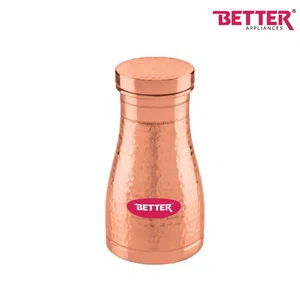Better Trio Copper Water Pot 900 ml, Premium-grade pure copper construction, Leak-proof screw cap