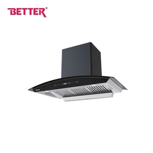 Better 90 CM Curved Glass Hood Chimney Breath 90, 2 Baffles Filters, Motion Sensor, Auto Heat Clean Function