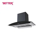 Better 90 CM Curved Glass Hood Chimney Breath 90, 2 Baffles Filters, Motion Sensor, Auto Heat Clean Function image 1