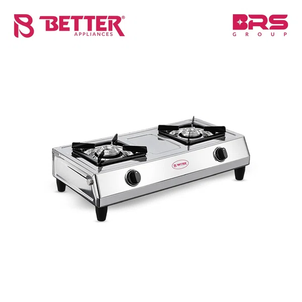 Better Shakti LPG Gas Stove Brass Burner, Spacious jumbo body, Double brass burners, Unbreakable knobs