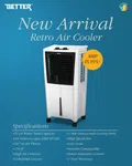 Better Retro Air Cooler, 51 Liter Capacity with Honeycomb Cooling, 3 Side Honeycomb Cooling Pads image 2