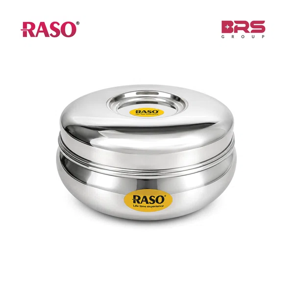 Raso Orange Belly Puri Dibba (normal) 7*9- 3 Pcs Set, Multi Purpose Lunch Box, High Grade Steel, Rust Free