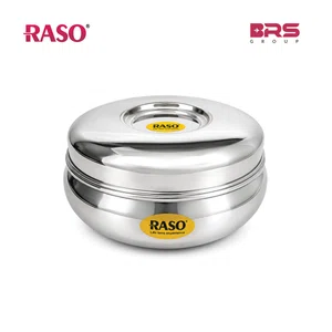Raso Orange Belly Puri Dibba (normal) 7*9- 3 Pcs Set, Multi Purpose Lunch Box, High Grade Steel, Rust Free