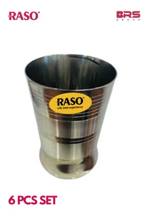 Raso Deep Line New Jet Glass 7", High Grade Steel, Elegant Mirror Finish, Corrosion Resistant, Dishwasher Safe
