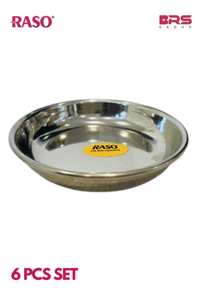 22 Gz Raso Halwa Plate 5", High Grade Steel, Elegant Mirror Finish, Corrosion Resistant, Dishwasher Safe