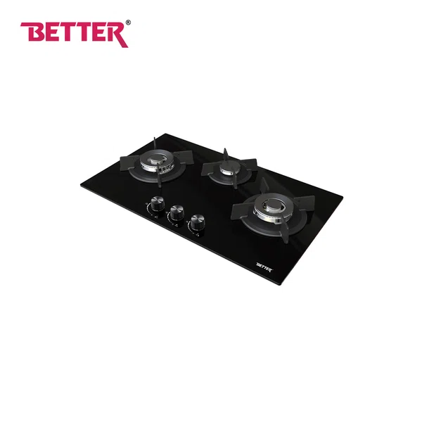 Better Europa Toughten-3, Hob Gas Stove, Flame Failure Safety Device, 8 mm Tempered Glass, Brass Burner Cap - Available at AfnoBazar Nepal