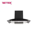 Better 90 CM Curved Glass Hood Chimney Breath 90, 2 Baffles Filters, Motion Sensor, Auto Heat Clean Function - Available at AfnoBazar Nepal