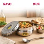 Raso Orange Belly Puri Dibba (normal) 7*9- 3 Pcs Set, Multi Purpose Lunch Box, High Grade Steel, Rust Free image 2