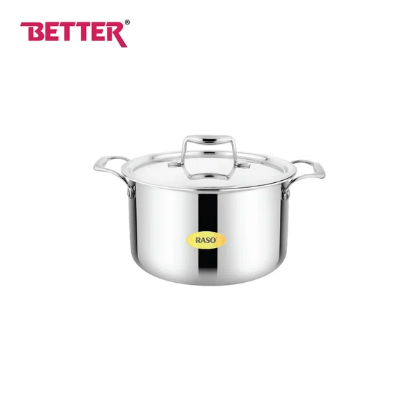Better SS Triply Milkpot 24 cm, Premium SS Diecast Handle & Lid, 304 Grade SS for Food Safety - Available at AfnoBazar Nepal