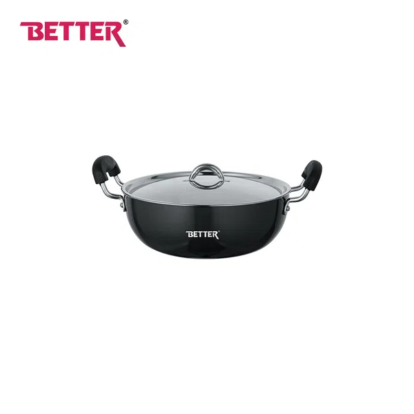 Better Hard Anodised Kadhai With Stainless Steel Lid 24 Cm - Available at AfnoBazar Nepal