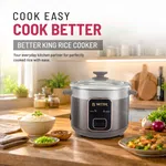 Better King Electric Rice Cooker 1.5 L, Steel Pot, Glass Lid, Cool Touch Handle, Over Heat Protection - Available at AfnoBazar Nepal