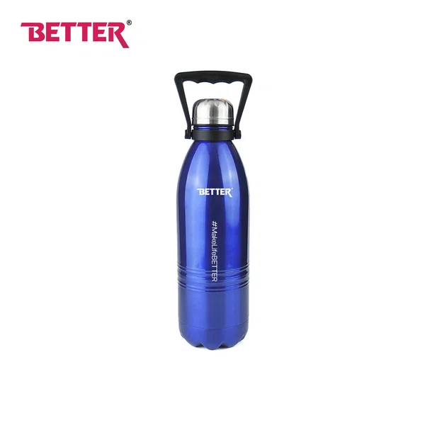 Better Cola Cabana Water Bottle, Vacuum Insulated, 1500ML, Metallic Silver - Available at AfnoBazar Nepal