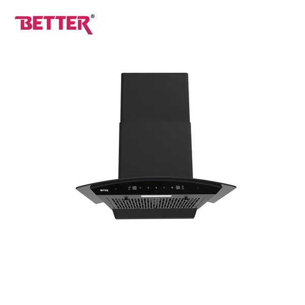 Better 60 CM Wide Curved Glass Hood Chimney Breath 60, Motion Sensor, Auto Heat Clean Function - Available at AfnoBazar Nepal