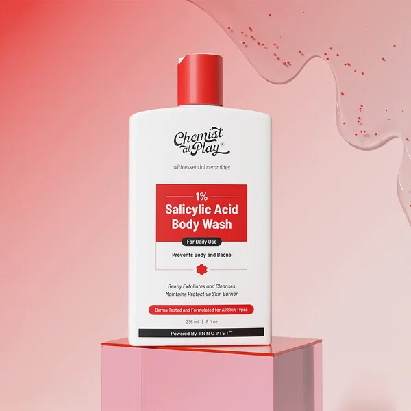 Chemist At Play 1% Salicylic Acid Acne Control Body Wash 236ml - Available at AfnoBazar Nepal