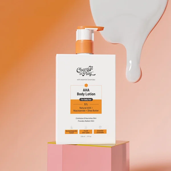Chemist At Play AHA Body Lotion 236ml - Available at AfnoBazar Nepal
