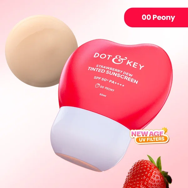 Dot & Key Strawberry Dew Tinted Sunscreen SPF 50 50ml - Available at AfnoBazar Nepal