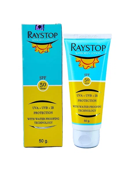 Raystop SPF 50 Sunscreen Lotion 50g - Available at AfnoBazar Nepal