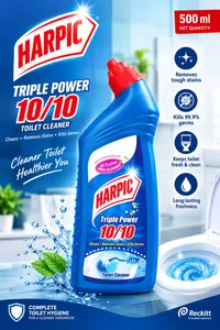 Harpic Triple Power 10/10 Toilet Cleaner – 500 ml - Available at AfnoBazar Nepal