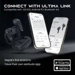 Ultima Boom X1 Pro Wireless Earbuds with 40H Playtime, Quad Mic ENC, 50ms Game Mode and IPX5 image 3