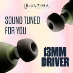 Ultima Atom 820 Wireless Earbuds with 30H Playtime, 13mm Titanium Drivers, Quad Mic AI ENC and Bluetooth 5.4 - Available at AfnoBazar Nepal