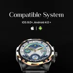 Ultima Magnum E500 Smartwatch with 1.43" AMOLED, Stainless Steel and Leather Straps, Bluetooth Calling and IP68 - Available at AfnoBazar Nepal