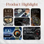 Ultima Magnum E400 Smartwatch with 1.43" AMOLED, Stainless Steel Frame, Bluetooth Calling and IP68 - Available at AfnoBazar Nepal