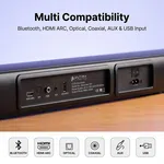 Ultima Wavebar 200W 2.1 Channel Soundbar with Wireless Subwoofer, HDMI ARC and Remote - Available at AfnoBazar Nepal