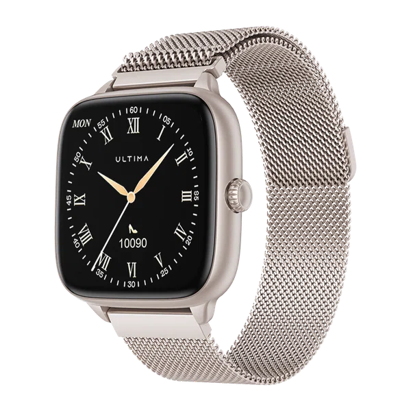 Ultima Diva Smartwatch with 1.72" HD Display, Zinc Alloy Body, Metal and Silicone Straps, Bluetooth Calling - Available at AfnoBazar Nepal