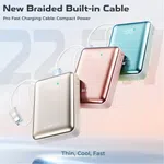 Ultima Boost 20K Mini 20000mAh Power Bank with Built-in Type-C and Lightning Cables, 22.5W - Available at AfnoBazar Nepal