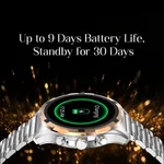 Ultima Magnum E500 Smartwatch with 1.43" AMOLED, Stainless Steel and Leather Straps, Bluetooth Calling and IP68 - Available at AfnoBazar Nepal