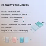 Ultima Boost 20K Mini 20000mAh Power Bank with Built-in Type-C and Lightning Cables, 22.5W - Available at AfnoBazar Nepal