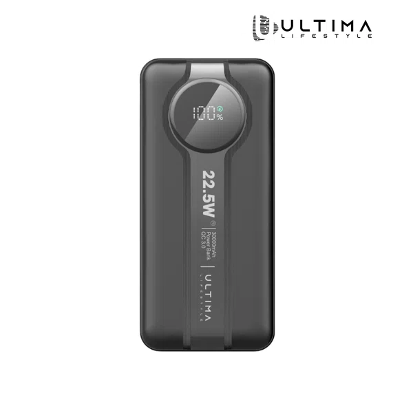 Ultima Boost 30K Pro 30000mAh Power Bank with 22.5W Fast Charging, LED Display and 4 Ports - Available at AfnoBazar Nepal