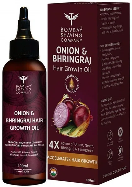 Bombay Shaving Company Onion and Bhringraj Hair Growth Oil 100ml - Available at AfnoBazar Nepal