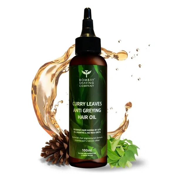 Bombay Shaving Company Curry Leaves Anti Greying Hair Oil 100ml - Available at AfnoBazar Nepal