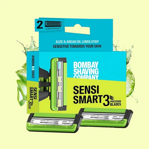 Bombay Shaving Company Sensi Smart 3 Cartridges, Pack of 2, Blue - Available at AfnoBazar Nepal