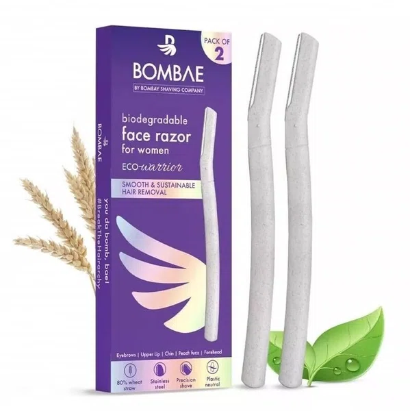 Bombae Biodegradable Face Razor, Pack of 2 - Available at AfnoBazar Nepal