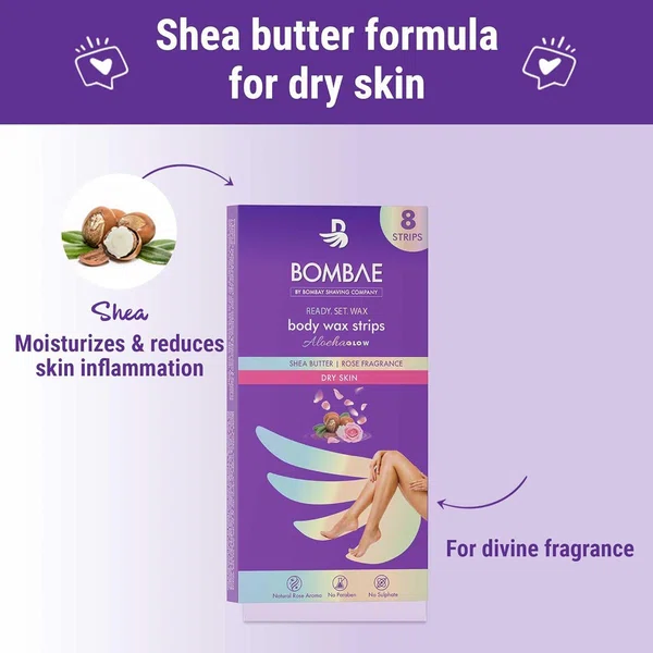 Bombae Body Wax Strips for Dry Skin, 8+2 Strips - Available at AfnoBazar Nepal