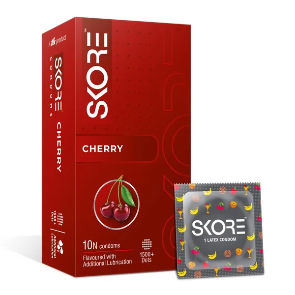 Skore Cherry Flavoured Condoms, Pack of 10 - Available at AfnoBazar Nepal