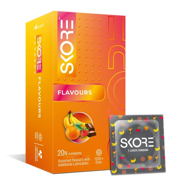 Skore Assorted Flavours Condoms, Pack of 20 - Available at AfnoBazar Nepal