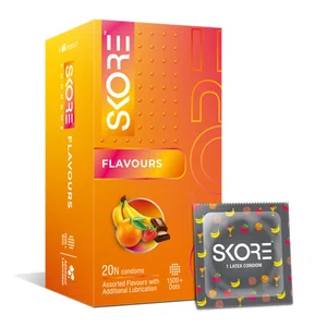 Skore Assorted Flavours Condoms, Pack of 20 - Available at AfnoBazar Nepal