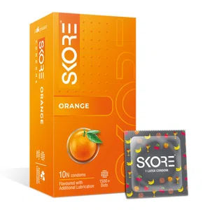 Skore Orange Flavoured Condoms, Pack of 10 - Available at AfnoBazar Nepal