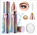 2 In 1 Electric Eyebrow Trimmer & Painless Facial Hair Remover For Women – Rainbow Glitter Finish
