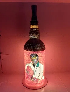 Handmade Bottle Craft With Light - Elvis Parsley - Unique Gift Item