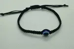 1Pcs Unisex Black Braided Thread Evil Eye Bracelet - Handmade Adjustable Nazar Protection Charm Wristband for Men, Women & Couples