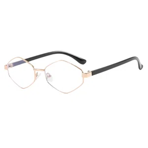 Oudi Premium UV Protected Lens Black Metal Full Rim Sunglasses for Women Gold-White