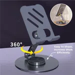 Metal Aluminum Alloy Rotary Phone Holder Folding Desktop Portable Tablet Bracket