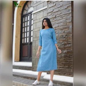FuLoo's Lighter Denim Western Kurti # 1009