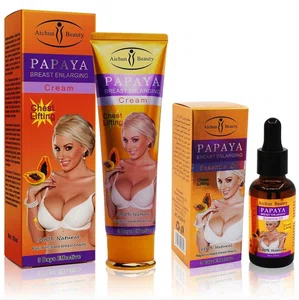 AICHUN BEAUTY Pack of 2 Papaya Breast Enlargement Essential Oil and Cream