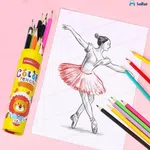 Premium Non-Toxic Art Drawing & Sketching Color Pencil Tube Set 12Pcs