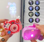 1PC Sanrio Kuromi Hello Toy Kitty Glowing Small Camera Kirby Anime Keyring Camera Keychain Toy for Girls Game Pendant